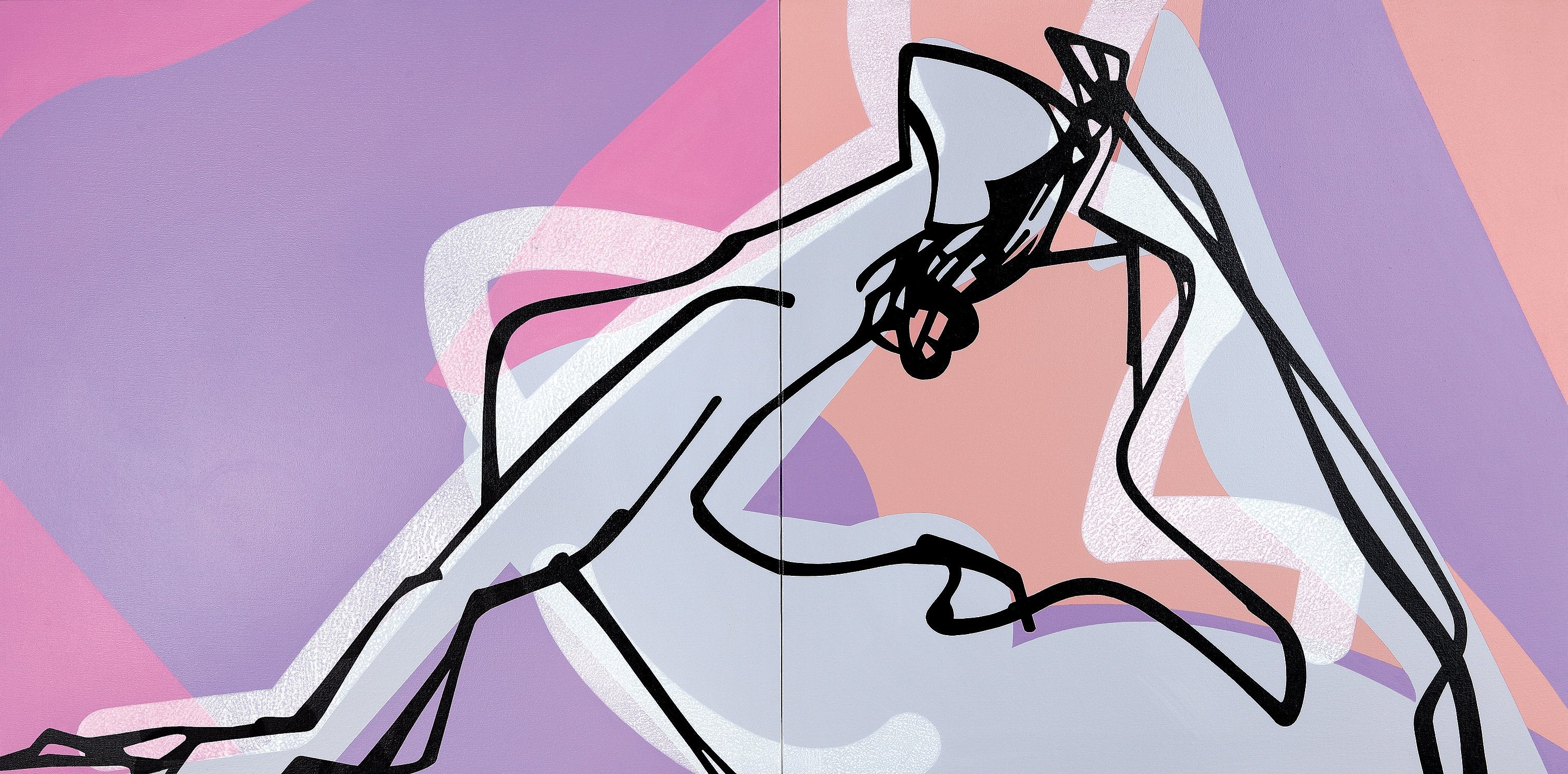Yoga 11|S. Mark Rathinaraj-  Acrylic on Canvas, , 24 x 60 inches
