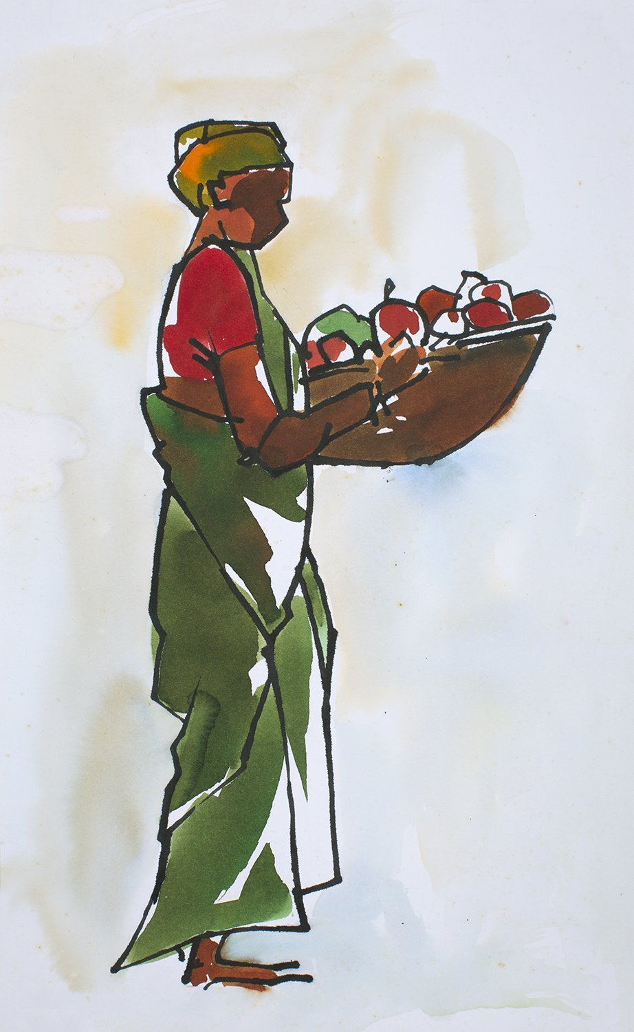 Seller-IV|S. Mark Rathinaraj- Pen and Ink on Paper, , 13 x 8 inches