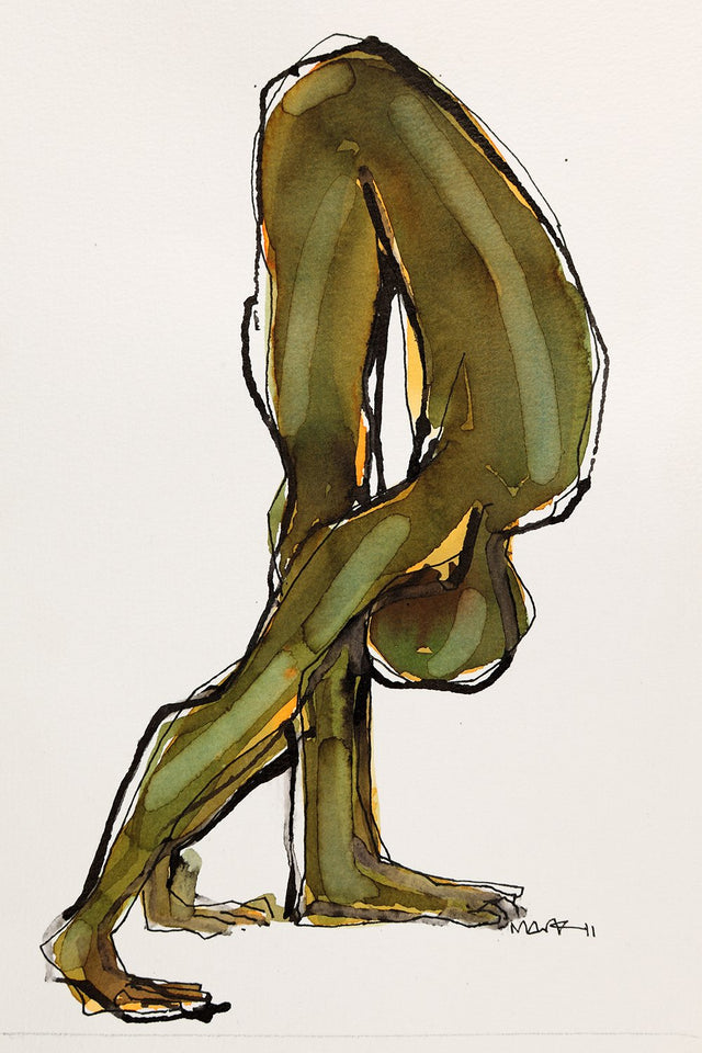Yoga 12|S. Mark Rathinaraj- Pen and Ink on Paper, , 8.5 x 5.5 inches
