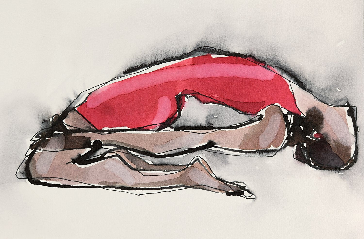 Yoga 14|S. Mark Rathinaraj- Pen and Ink on Paper, , 5.5 x 8.5 inches