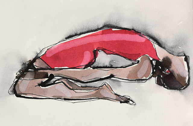Yoga 14|S. Mark Rathinaraj- Pen and Ink on Paper, , 5.5 x 8.5 inches