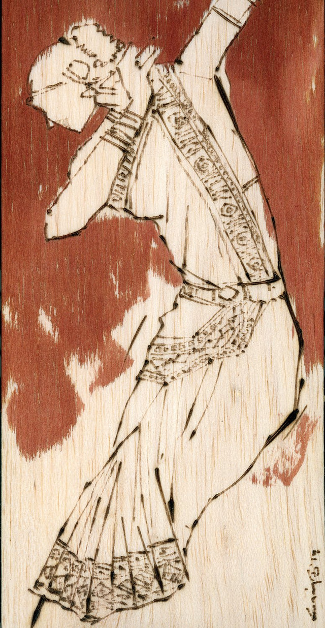 Performer 130|S. Mark Rathinaraj- Pyrography on Balsa Wood, , 8 x 4 inches