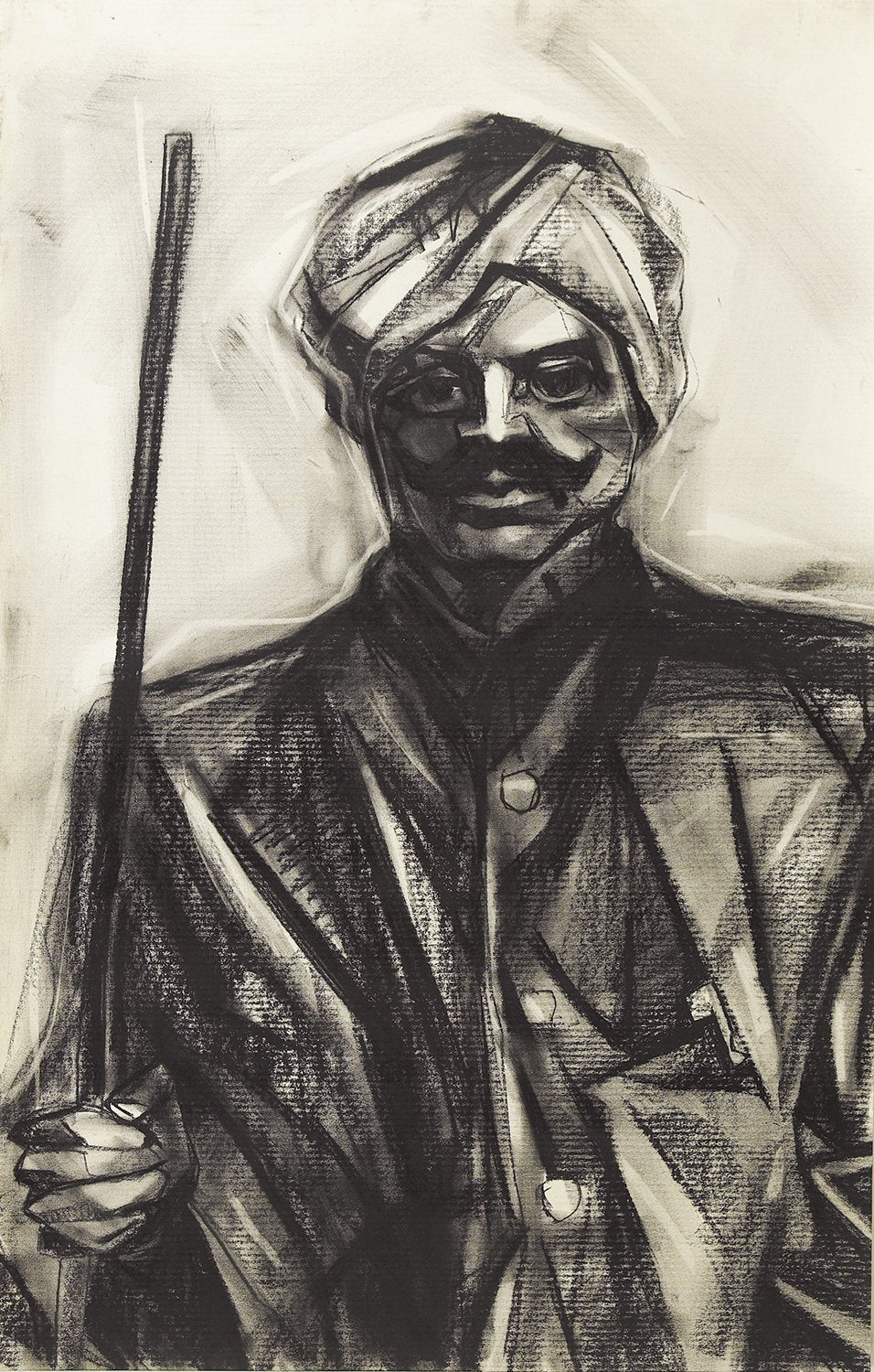 Bharathiyar I|S. Mark Rathinaraj- Charcoal on Board, , 26 x 17.5 inches
