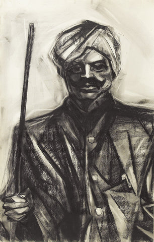 Bharathiyar I|S. Mark Rathinaraj- Charcoal on Board, , 26 x 17.5 inches