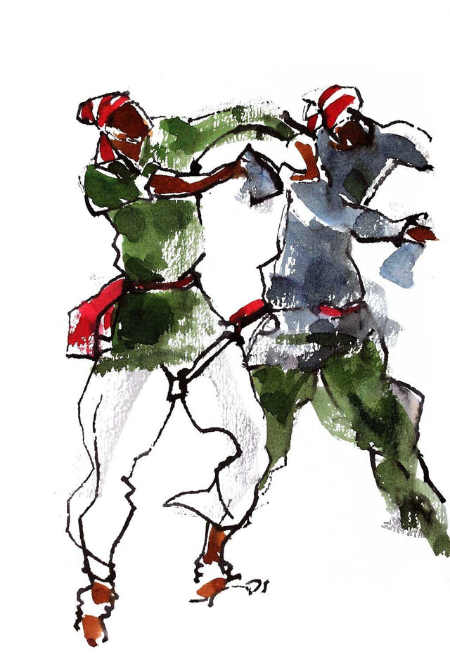 Performer 128|S. Mark Rathinaraj- Pen and Ink on Paper, , 8.5 x 5.5 inches
