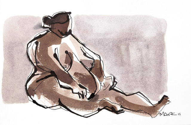 Nude 13|S. Mark Rathinaraj- Pen and Ink on Paper, , 5.5 x 8.5 inches
