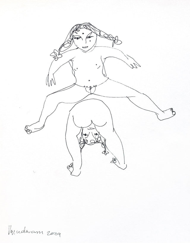 Looking Back 28|A. Vasudevan- Pen and Ink on Board, 2013, 9 x 7.5 inches