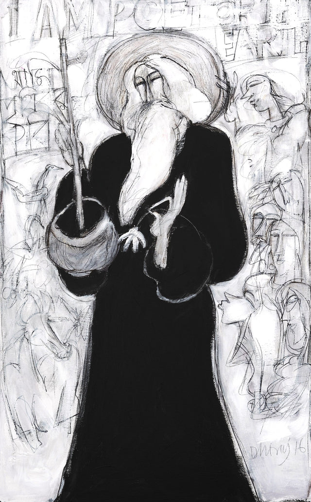 Peot of Earth|Dhiraj Choudhury- Acrylic on canvas, 2016, 48 x 30 inches