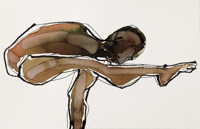 Yoga 18|S. Mark Rathinaraj- Pen and Ink on Paper, , 5.5 x 8.5 inches