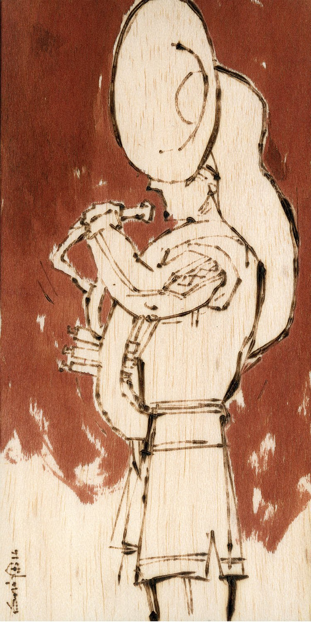 Performer 136|S. Mark Rathinaraj- Pyrography on Balsa Wood, , 8 x 4 inches