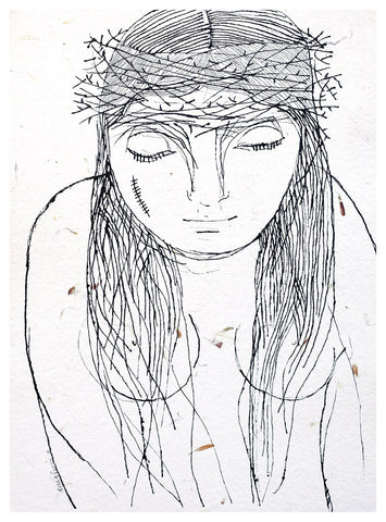 Beside of my Dream 28|A. Vasudevan- Pen and Ink on Board, 2013, 14.5 x 10.5 inches