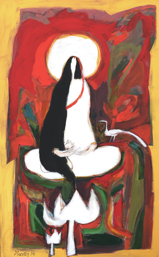 Meditation 2|Dhiraj Choudhury- Acrylic on canvas, 2016, 48 x 30 inches