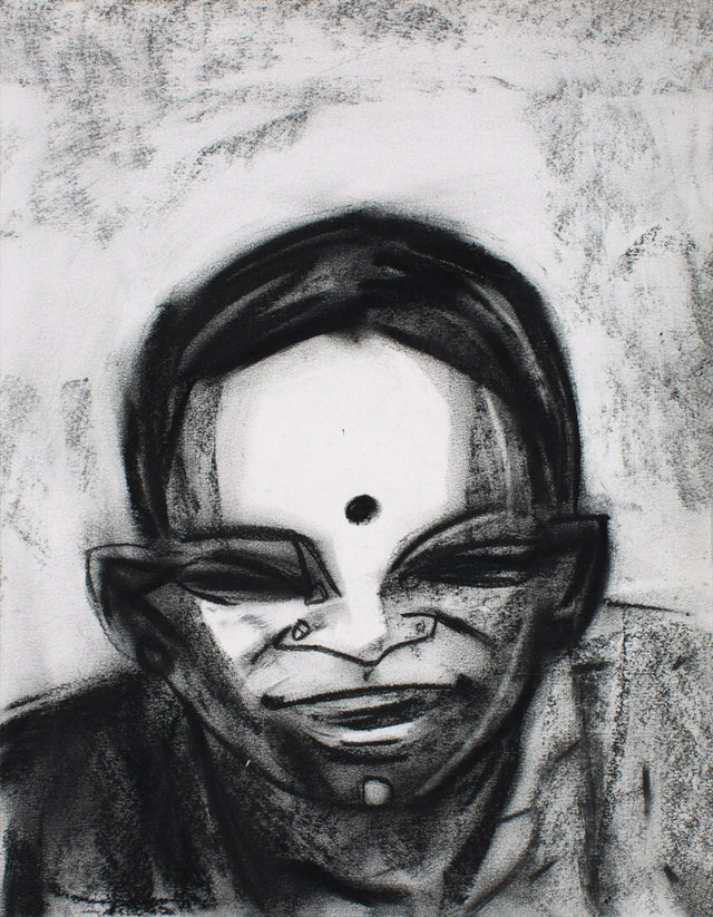 Neighbourhood 28|S. Mark Rathinaraj- Charcoal on Board, , 15 x 11.5 inches