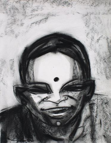 Neighbourhood 28|S. Mark Rathinaraj- Charcoal on Board, , 15 x 11.5 inches