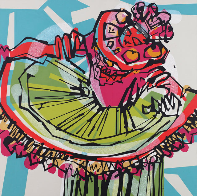 Performer 143|S. Mark Rathinaraj- Acrylic on Canvas, , 36 x 36 inches