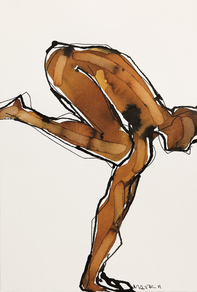 Yoga 19|S. Mark Rathinaraj- Pen and Ink on Paper, , 8.5 x 5.5 inches
