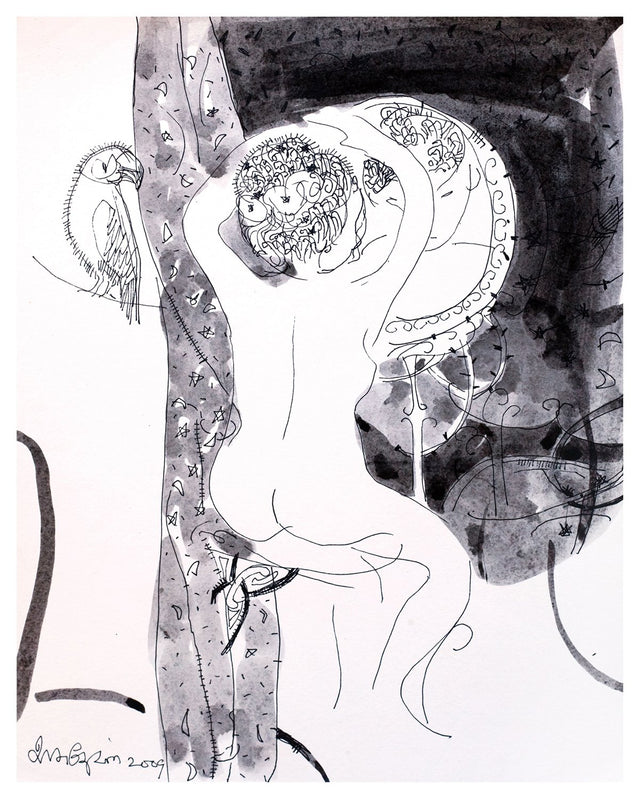 Beside of my Dream 30|A. Vasudevan- Pen and ink on board, 2013, 9 x 7.5 inches