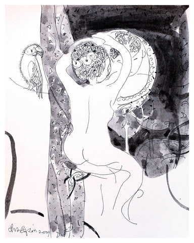 Beside of my Dream 30|A. Vasudevan- Pen and ink on board, 2013, 9 x 7.5 inches