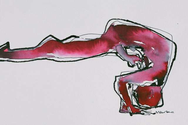 Yoga 21|S. Mark Rathinaraj- Pen and Ink on Paper, , 5.5 x 8.5 inches