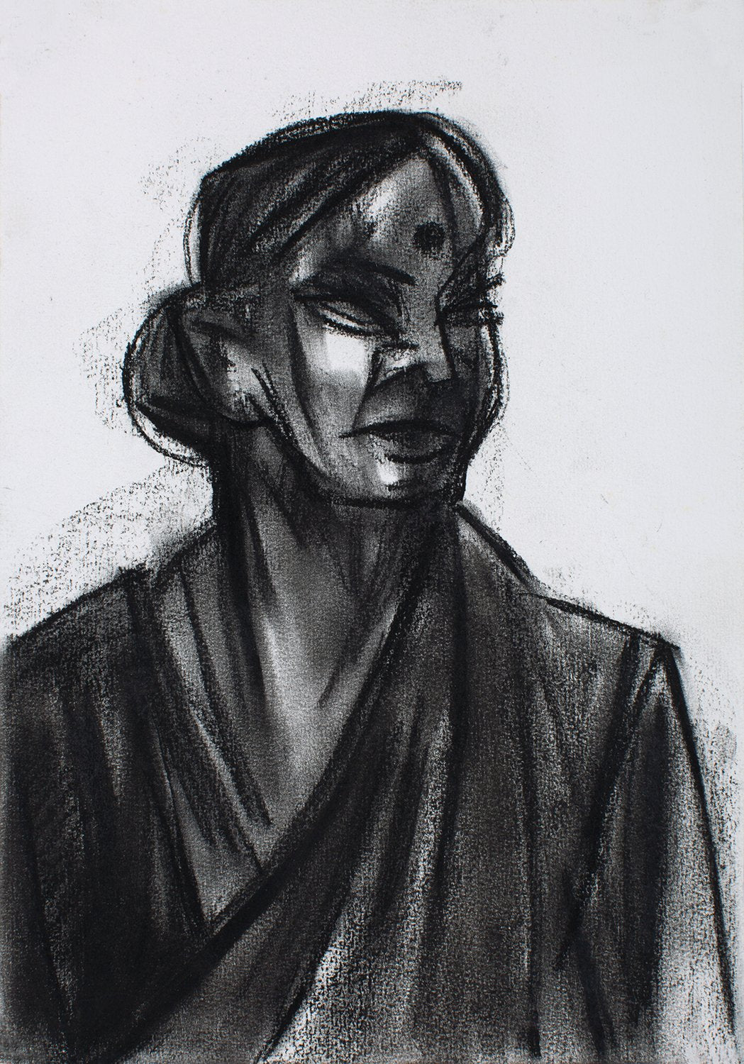 Neighbourhood 30|S. Mark Rathinaraj- Charcoal on Board, , 11 x 7.75 inches