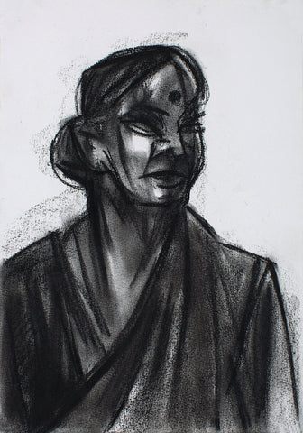 Neighbourhood 30|S. Mark Rathinaraj- Charcoal on Board, , 11 x 7.75 inches