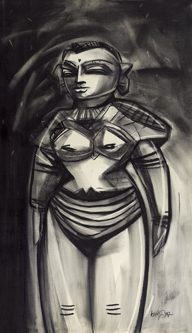 Marappachi Toy I|S. Mark Rathinaraj- Charcoal on Board, , 38.5 x 22 inches