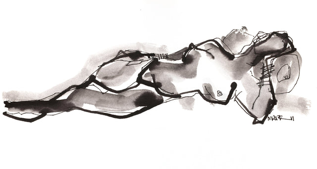 Nude 19|S. Mark Rathinaraj- Pen and Ink on Paper, , 11.5 x 8.25 inches