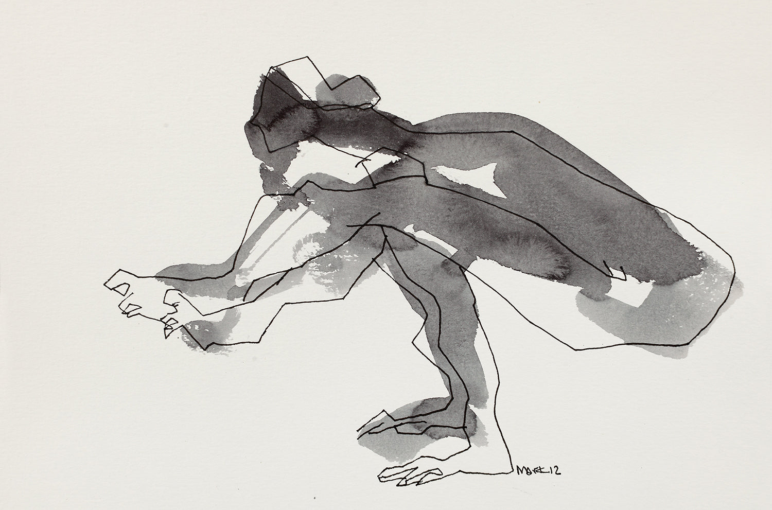 Yoga 31|S. Mark Rathinaraj- Pen and Ink on Paper, , 5.5 x 8.5 inches