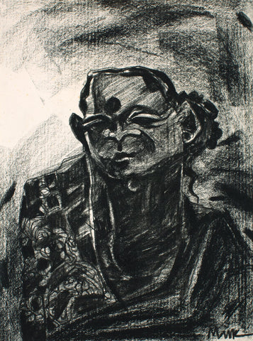 Neighbourhood 152|S. Mark Rathinaraj- Charcoal on Board, , 11 x 7.75 inches