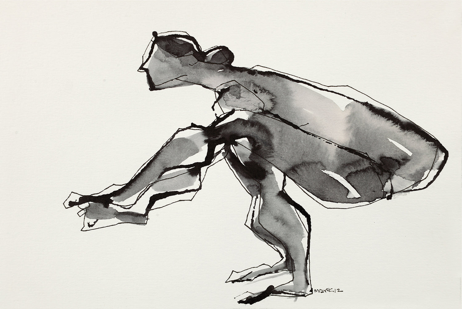 Yoga 33|S. Mark Rathinaraj- Pen and Ink on Paper, , 5.5 x 8.5 inches