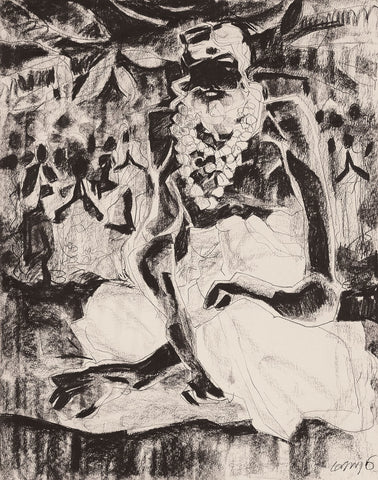 Rishi I|S. Mark Rathinaraj- Charcoal on Board, , 27.5 x 21 inches