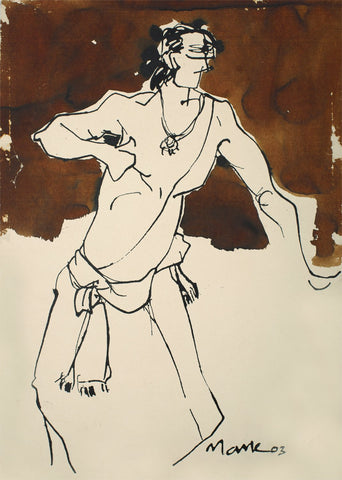 Performer 325|S. Mark Rathinaraj- Pen and Ink on Paper, , 21 x 15 inches
