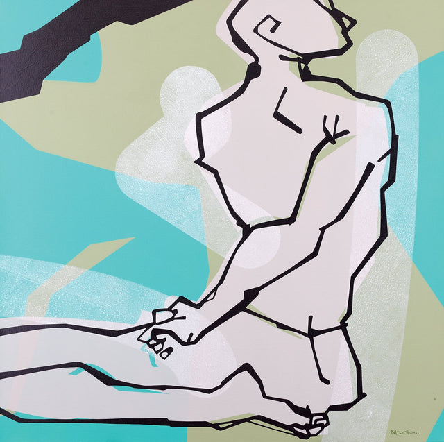 Yoga 35|S. Mark Rathinaraj- Acrylic on Canvas, , 36 x 36 inches