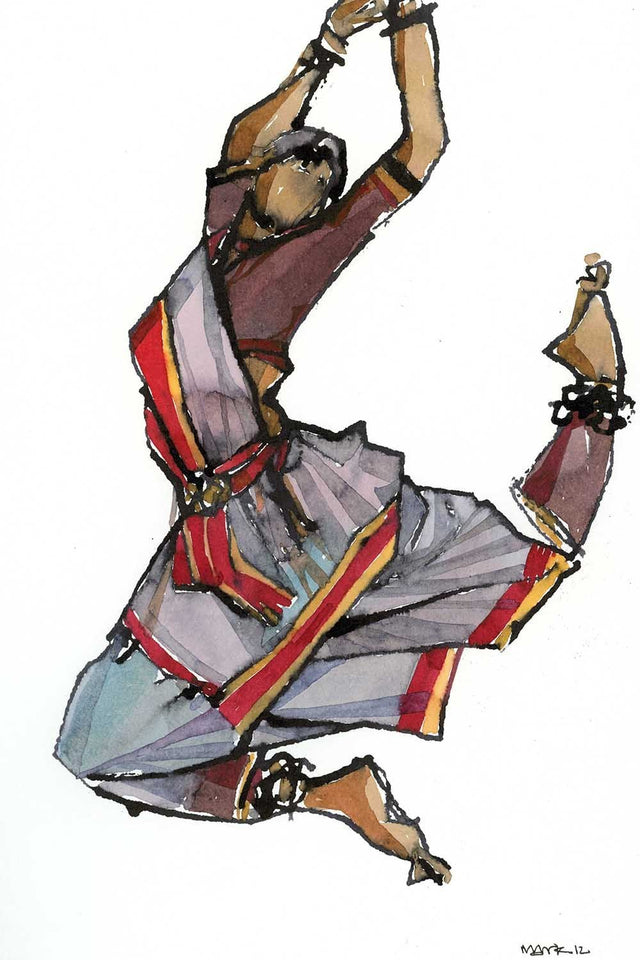 Performer 160|S. Mark Rathinaraj- Pen and Ink on Paper, , 8.5 x 5.5 inches