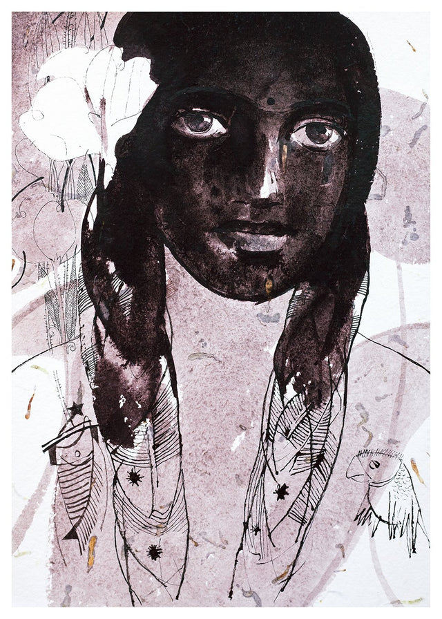 Beside of my Dream 39|A. Vasudevan- Pen and ink on board, 2013, 14.5 x 10.5 inches