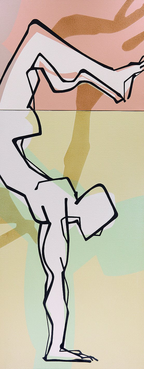 Yoga 38|S. Mark Rathinaraj- Acrylic on Canvas, , 60 x 24 inches