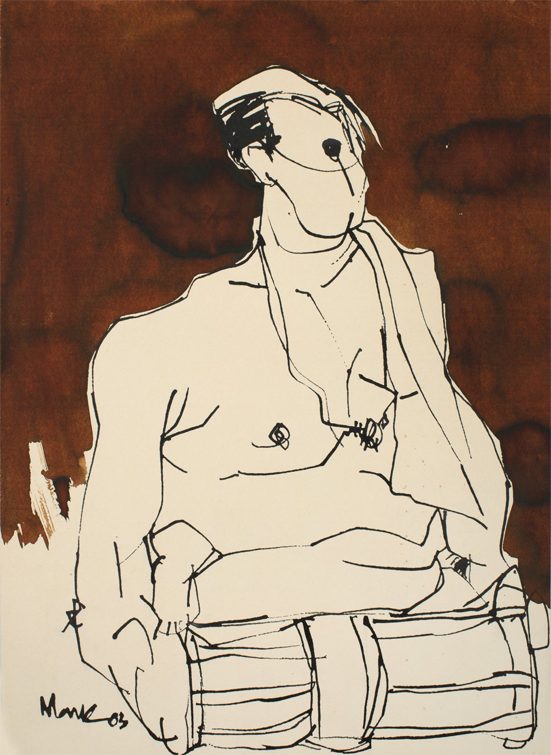 Performer 326|S. Mark Rathinaraj- Pen and Ink on Paper, , 21 x 15 inches