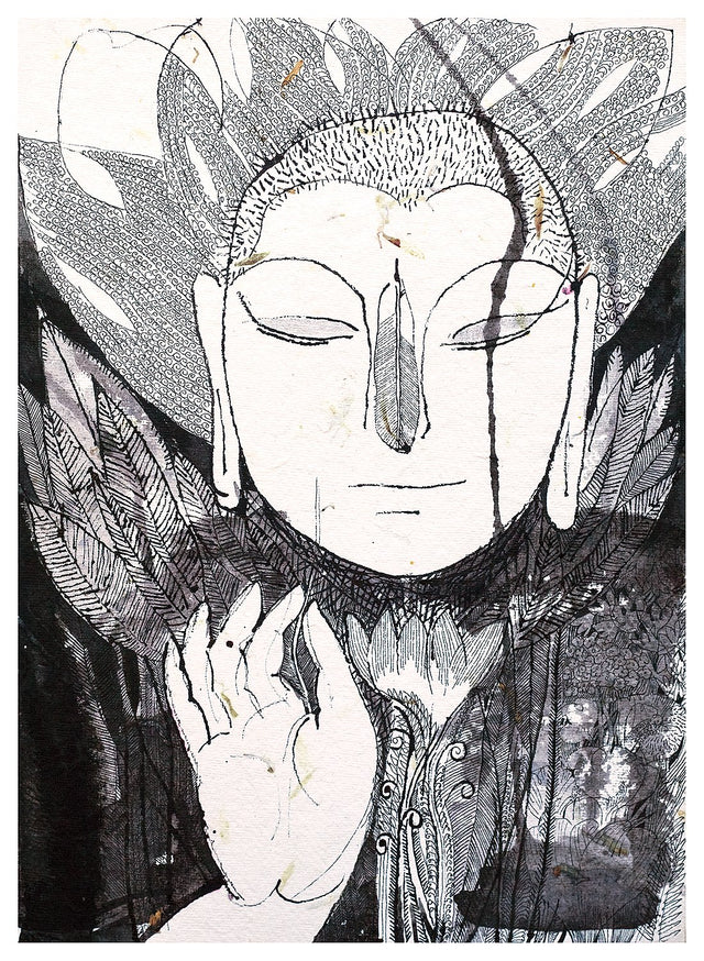 Beside of my Dream 41|A. Vasudevan- Pen and ink on board, 2011, 14.5 x 10.5 inches