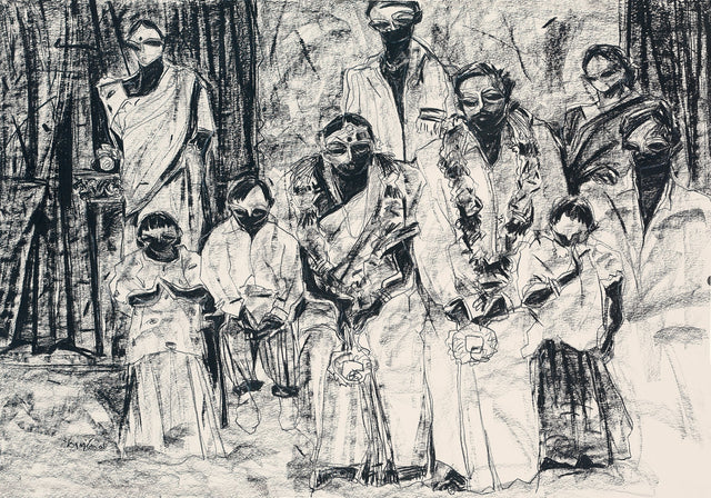 Studio I|S. Mark Rathinaraj- Charcoal on Board, , 26.5 x 37.5 inches