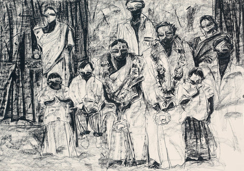 Studio I|S. Mark Rathinaraj- Charcoal on Board, , 26.5 x 37.5 inches