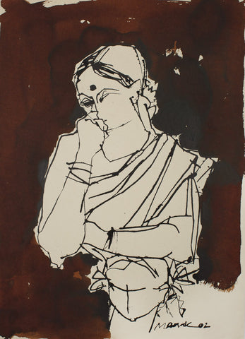 Performer 327|S. Mark Rathinaraj- Pen and Ink on Paper, , 21 x 15 inches