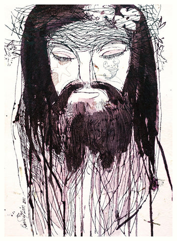 Beside of my Dream 43|A. Vasudevan- Pen and ink on board, 2011, 14.5 x 10.5 inches