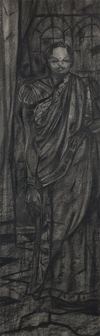 Studio VII|S. Mark Rathinaraj- Charcoal on Board, , 37 x 10 inches
