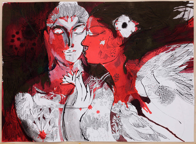 Beside of my dream 52|A. Vasudevan- Pen and ink on board, 2013, 22 x 30 inches