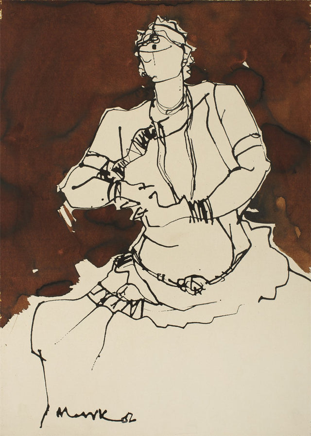 Performer 329|S. Mark Rathinaraj- Pen and Ink on Paper, , 21 x 15 inches