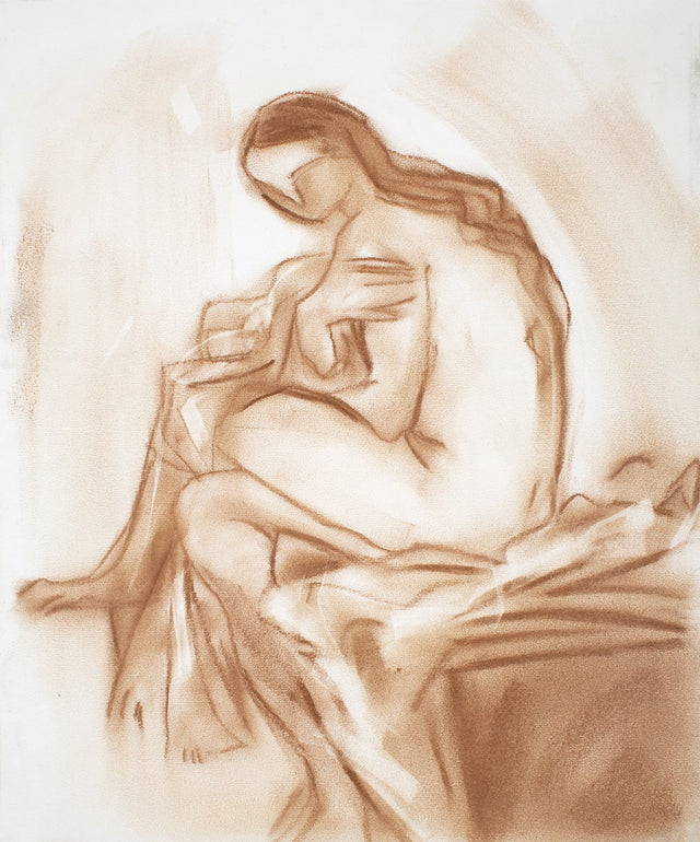 Nude 35|S. Mark Rathinaraj- Charcoal on Board, , 17 x 13.5 inches