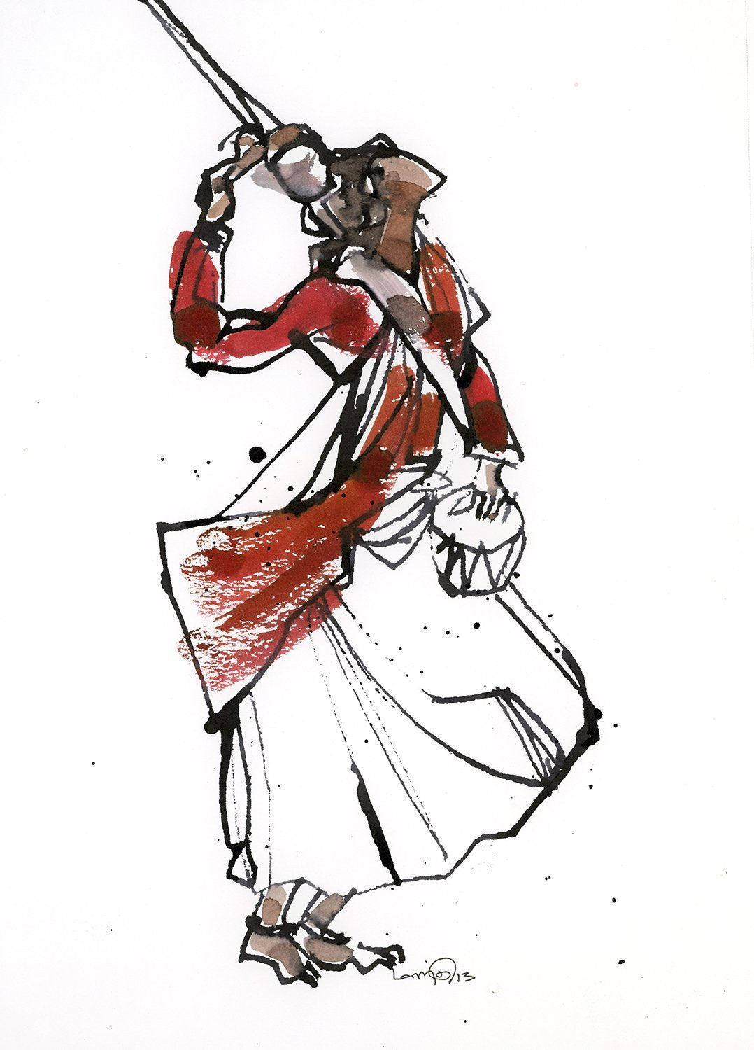 Untitled 101|S. Mark Rathinaraj- Pen and Ink on Paper, , 11.5 x 8.25 inches