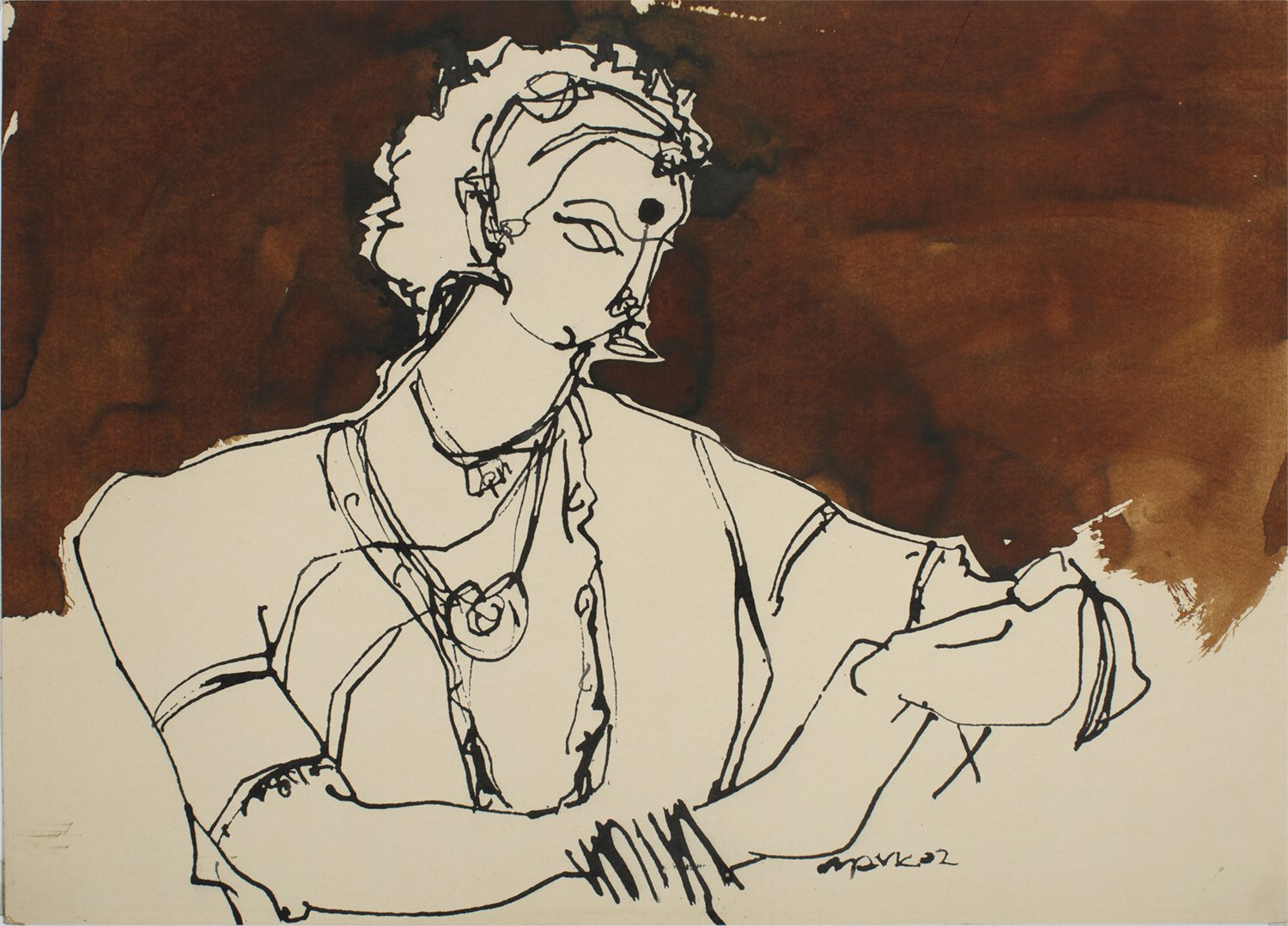 Performer 331|S. Mark Rathinaraj- Pen and Ink on Paper, , 21 x 15 inches