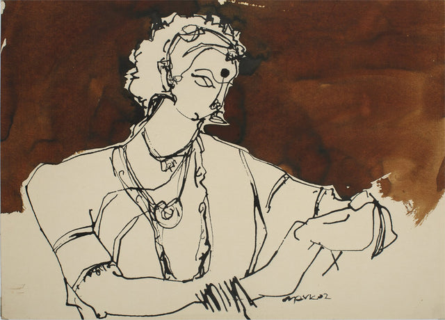 Performer 331|S. Mark Rathinaraj- Pen and Ink on Paper, , 21 x 15 inches