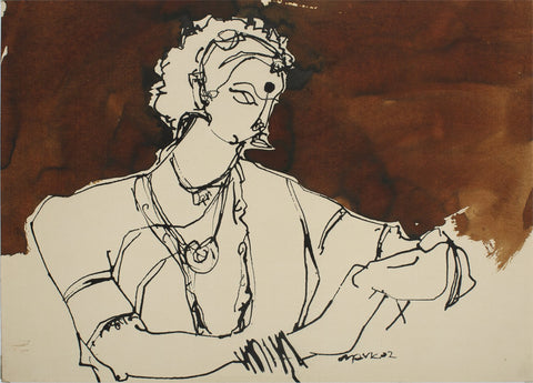 Performer 331|S. Mark Rathinaraj- Pen and Ink on Paper, , 21 x 15 inches